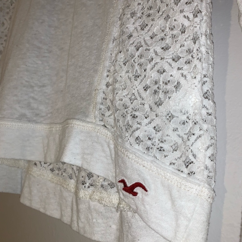 White Long Sleeve Embellished Lace Top - Picture 3 of 6
